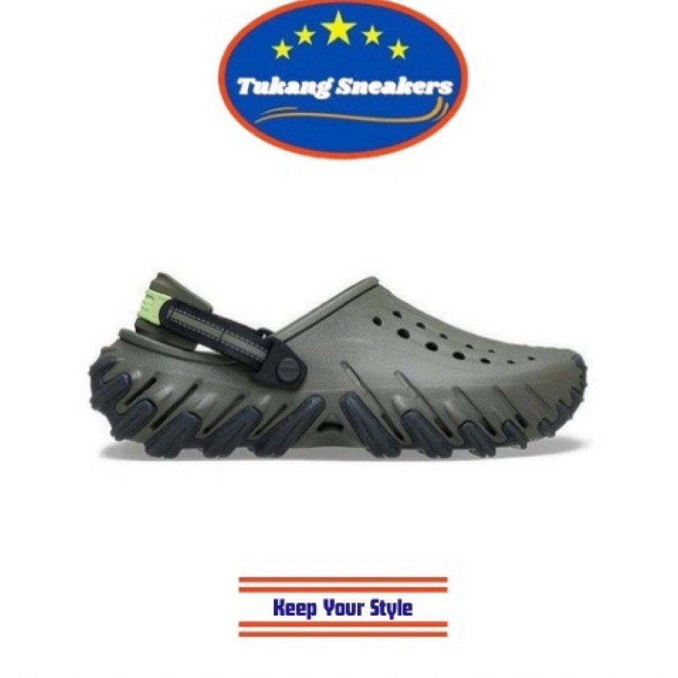 Sepatu Sandal Unisex Crocs Echo RO S2C Dusty Olive CCR2140193J5
