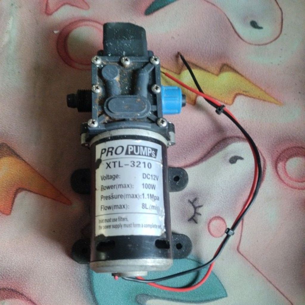 Pompa Air 12V 100W Tekanan Tinggi 8L/Min atau Pro Pumps XTL-3210 ini Pompa Diafragma DC Tekanan Ting