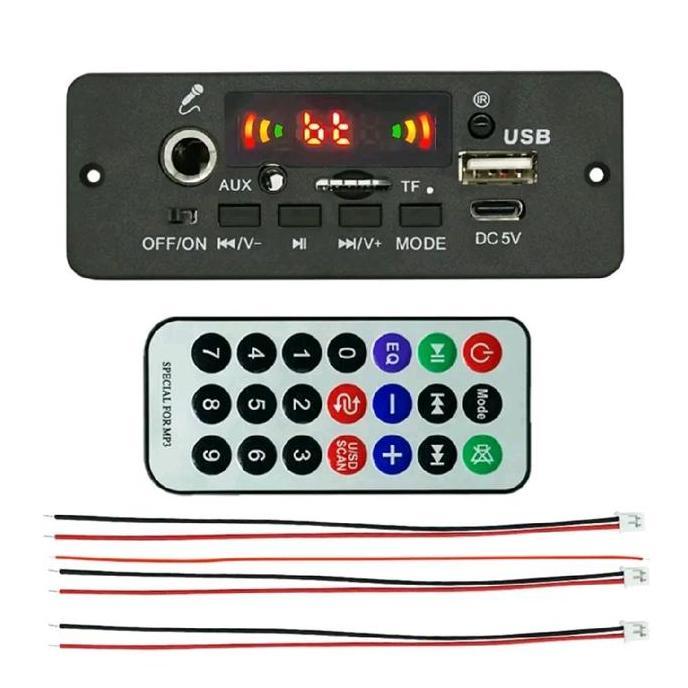 Modul Mp3 Player Stereo 2x5 Watt Amplifier DC 3.7V - 5V Bluetooth Mic Karaoke