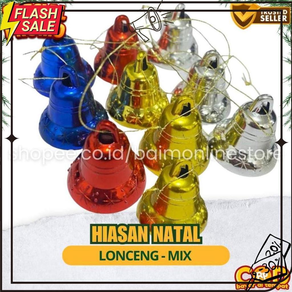 Set Aksesoris Pohon Natal Mini | Bola, Drum, Lonceng, Kotak Kado & Biji Pinus Gratis Ongkir