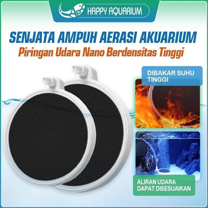 Nano Air Stone Batu Gelembung Udara Halus Airstone Micro Aerator Bulat Pipih Aerasi Oksigen Aquarium
