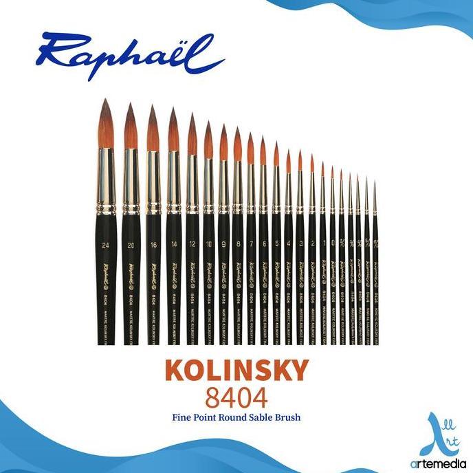 BEBAS ONGKIR - Kuas Lukis Raphael 8404 Fine Point Round Kolinsky Sable Brush