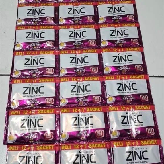 Zinc anti dandruff shampoo ACTIVE SOFT CARE 10ml 1 renceng isi 12+1 sachet