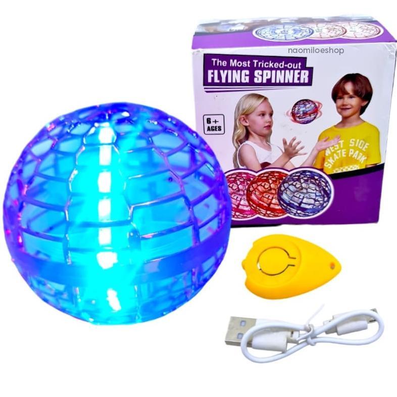 Mainan Flying Spinner Bola Terbang  Drone Tangan Dikendalikan Helikopter Berputar Mini UFO dengan La