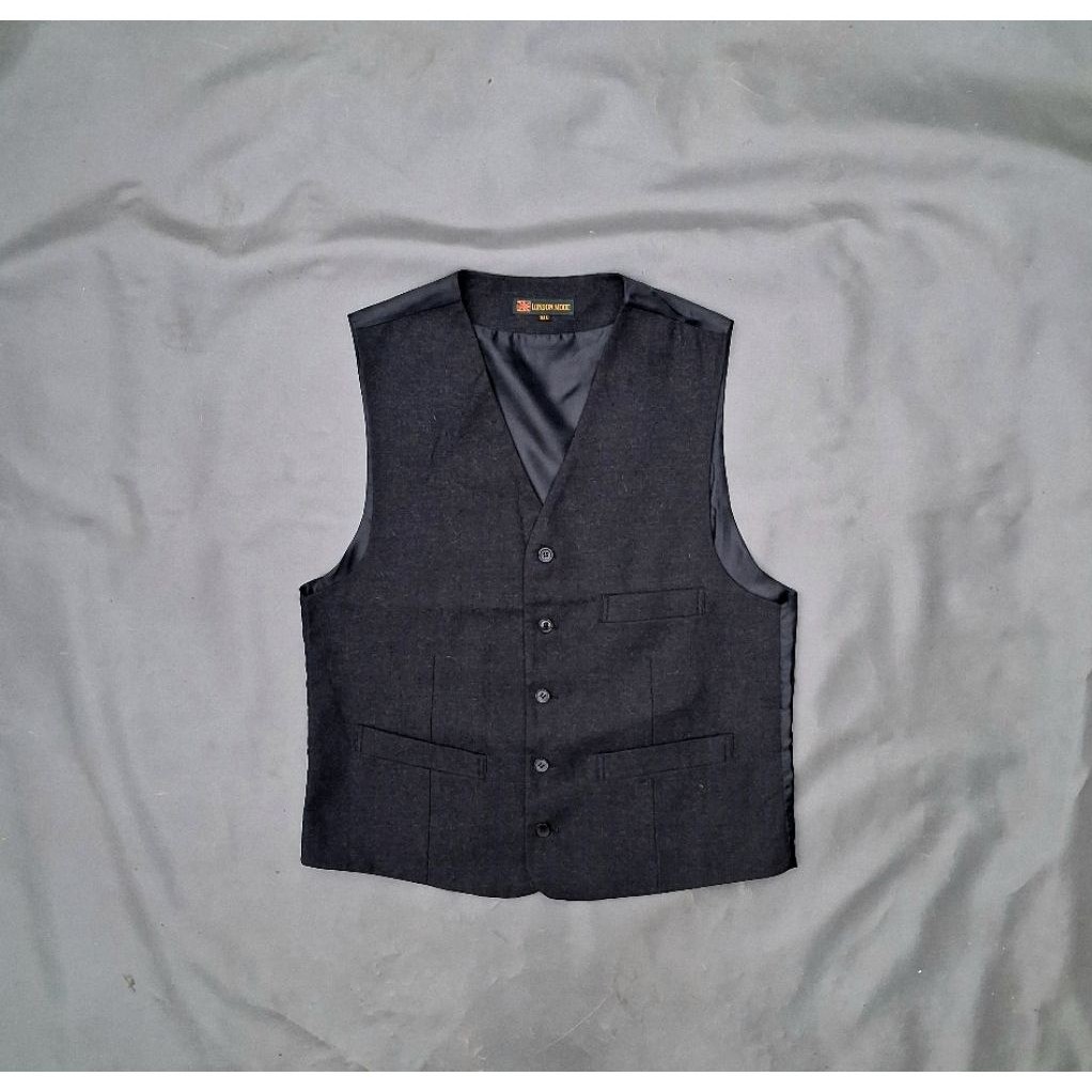 preloved vest jas pria hitam bahan wool size M /rompi formal second laki laki/london mode/RL158