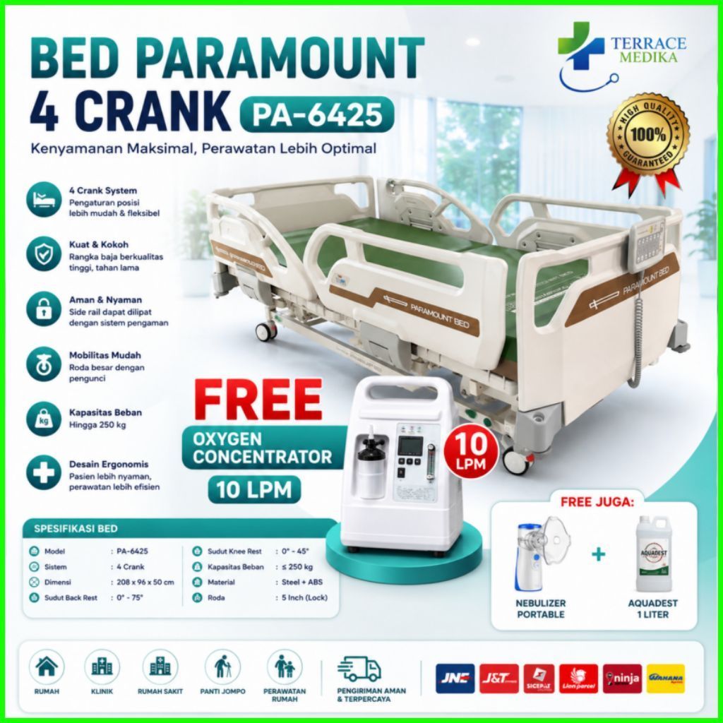 Bed Paramount 4CRANK / Ranjang Pasien Paramount / Bed Paramount PA-6415 4motor Ranjang Pasien 4CRANK