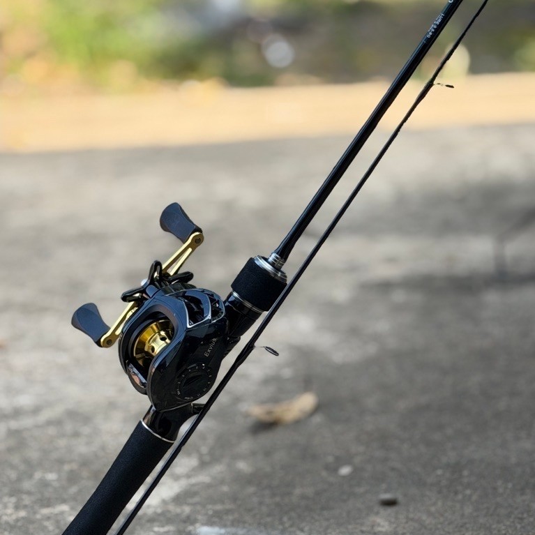 Satu set bc exvius clicker gold handle kiri & joran pancing UL zorro shadow carbon padat