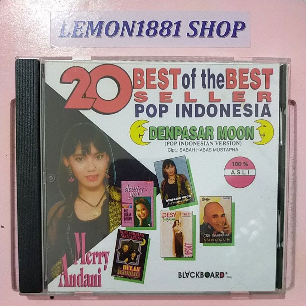 CD 20 BEST OF THE BEST SELLER POP INDONESIA. DENPASAR MOON MERRY ANDANI DEWI YULL GONG 2000 ISMI AZI