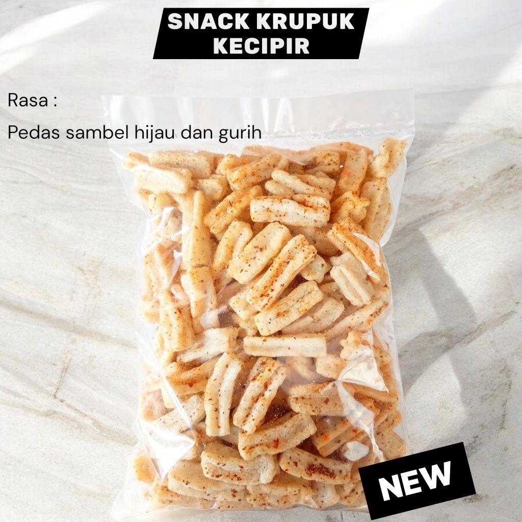 snack kerupuk kecipir 150grm pedas sambel hijau dan renyah