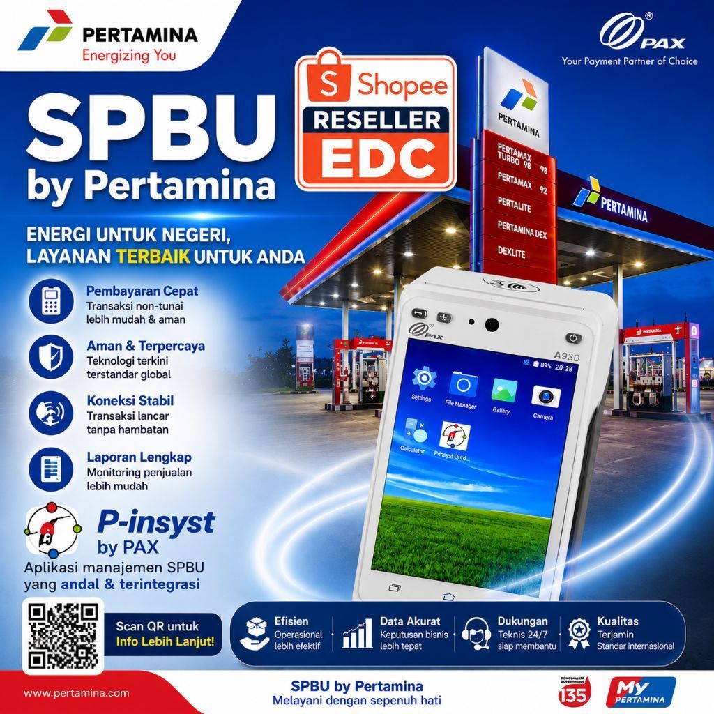 Edc Android pax A930 Fullset SPBU