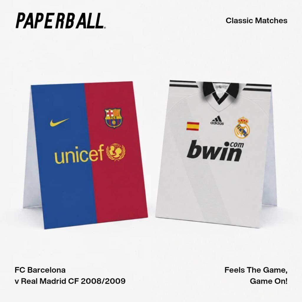 Classic Real Madrid v FC Barcelona 2008/2009 La Liga Liga Spanyol Classic Matches Paperball Sepak Bo