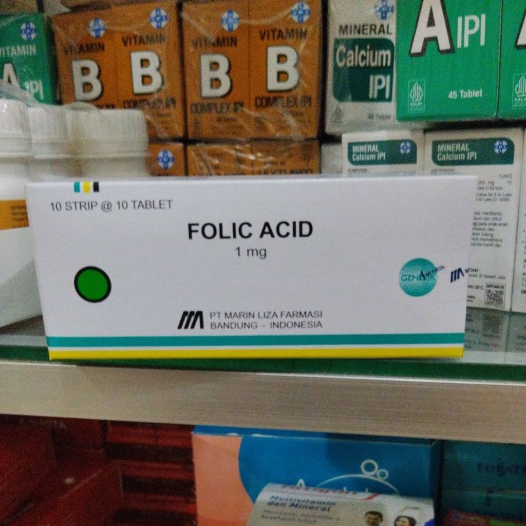 FOLIC ACID 1MG/ ASAM FOLAT 1MG MARLIN LIZA PER BOX