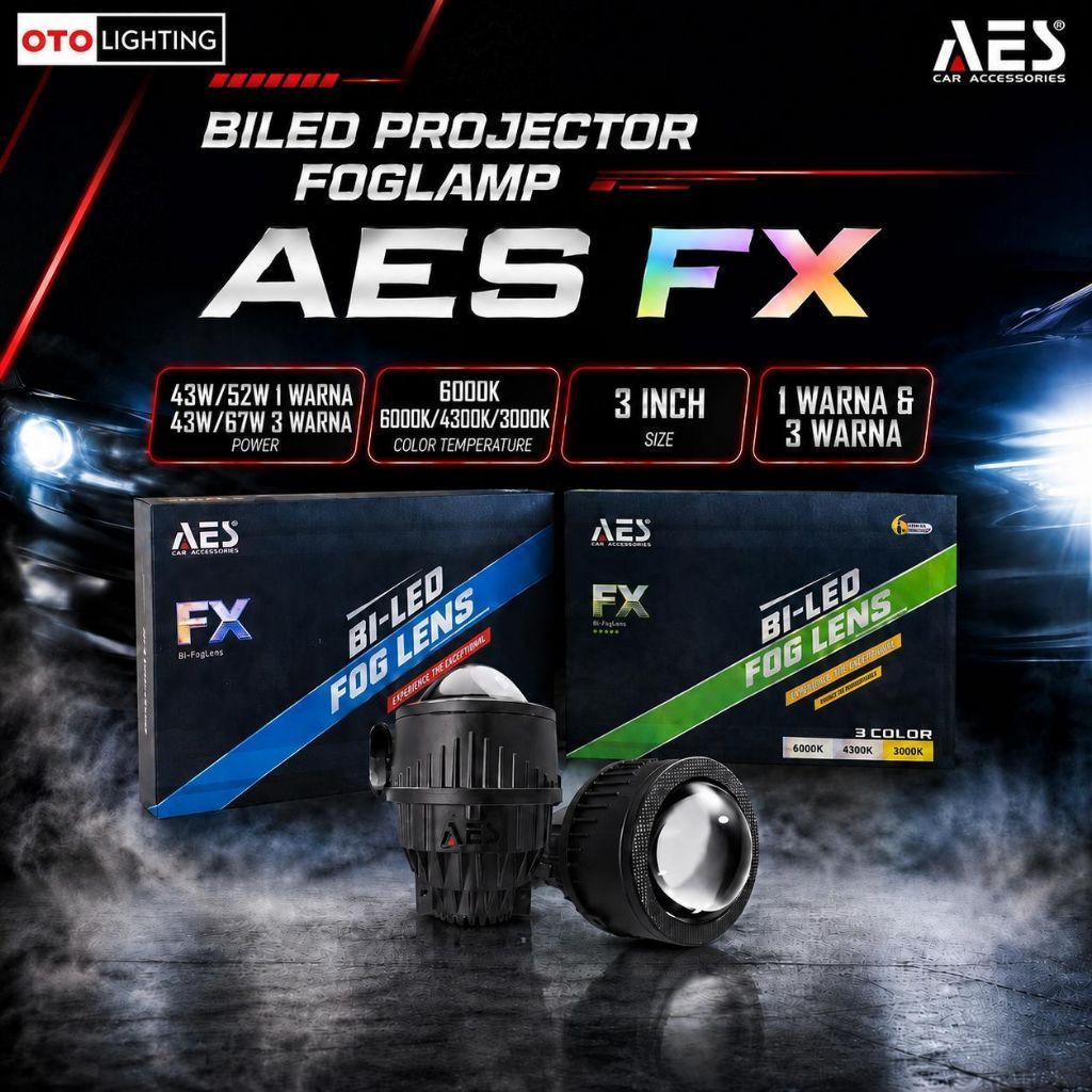 OTOLIGHTING - Lampu Biled Foglamp BullAES FX 1 warna dan Lampu biled Foglamp BullAES FX 3 warna | Fo