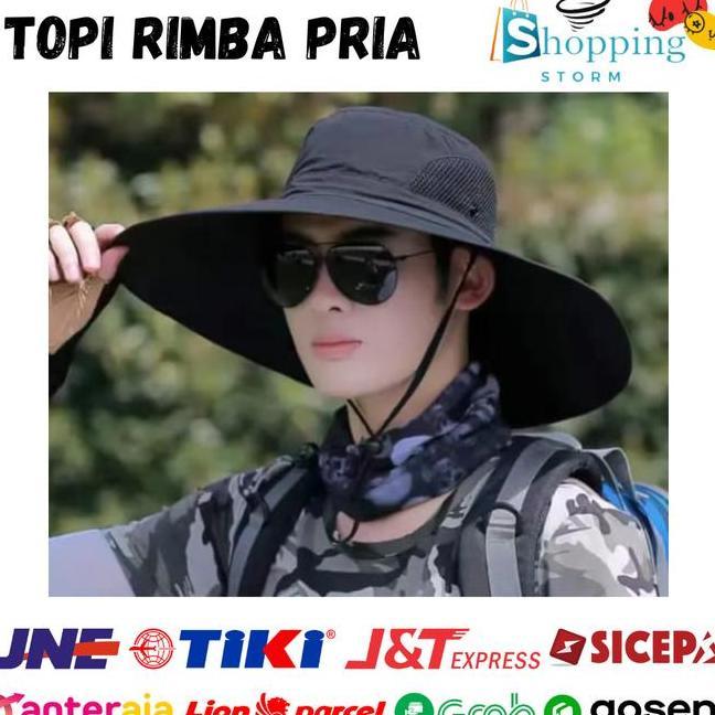 Topi Pria Topi Nelayan Topi Outdoor Besar Anti Panas Uv