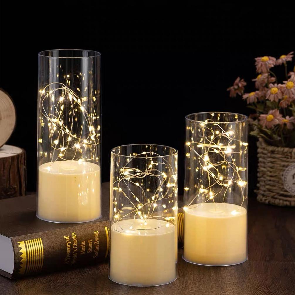 Lilin led sumbu kawat led / lilin pajangan hiasan wedding restoran dekorasi lilin elektrik gelas