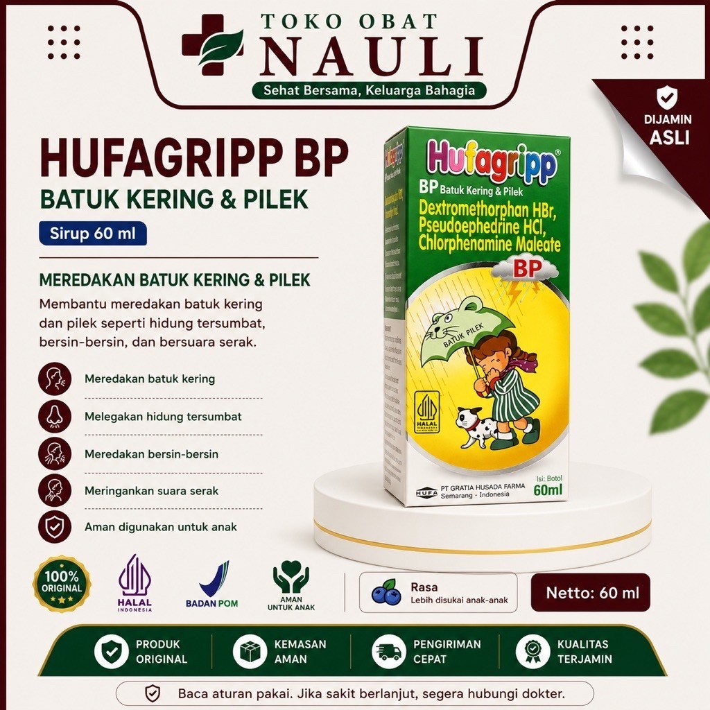 HUFAGRIP BATUK KERING & FLU ANAK | HUFAGRIP HIJAU
