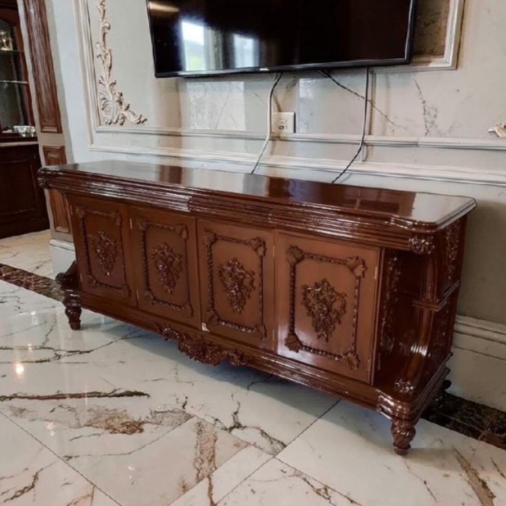 MEJA TV BIFET TV BUFET TV UKIR JEPARA BIVET KAYU JATI