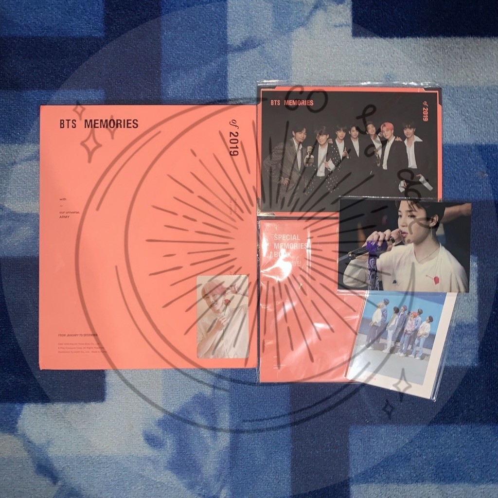 Buku Foto BTS MEMORIES 2019 MEMO19 BTS Photobook DVD FULLSET Photo Index Bluray Photocard PC JM Jimi