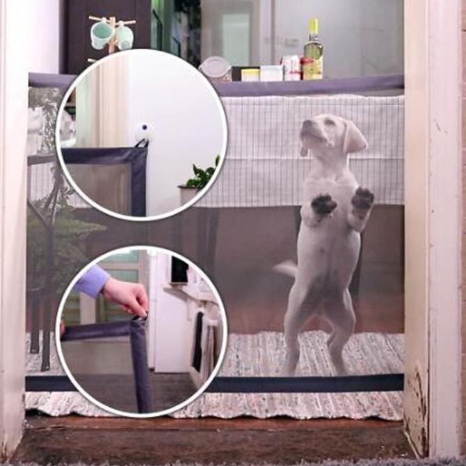 CHIYAQU Jaring Pagar Penghalang Mesh Pembatas Hewan Peliharaan Anjing Kucing