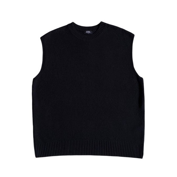 Musinsa Standard cotton blend knitted vest black knit knitwear rompi rajut
