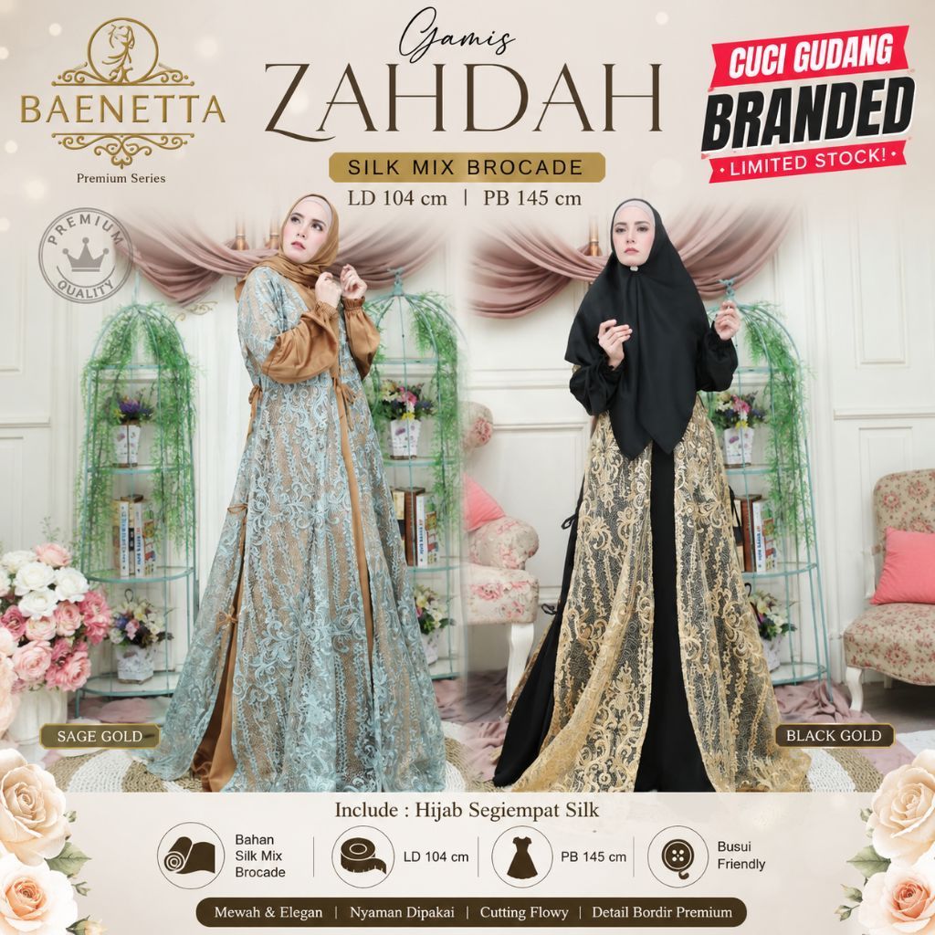 Gamis zahdah syari by baenetta original