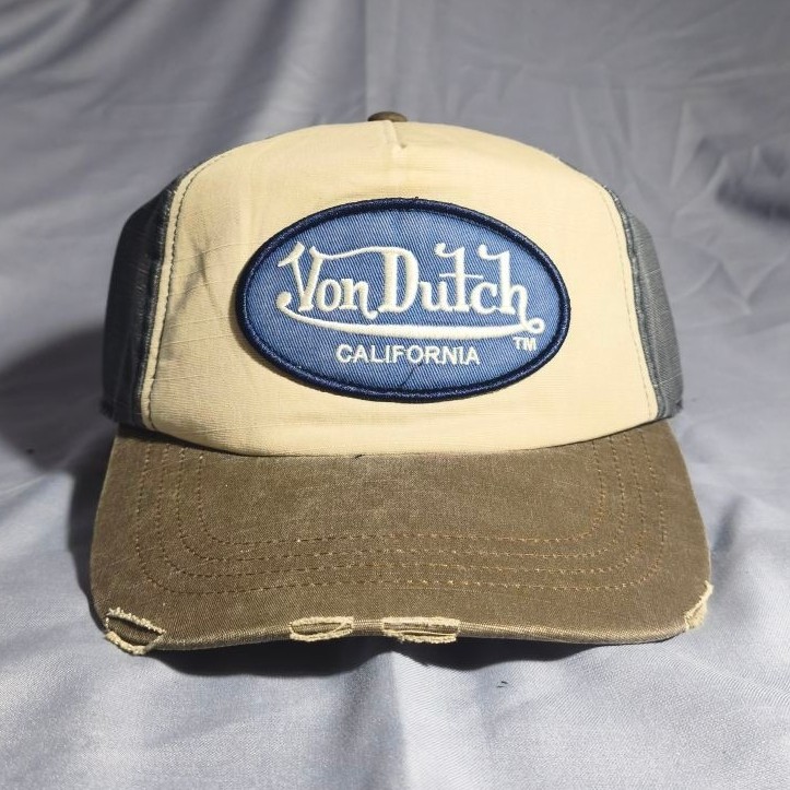 Topi Von Dutch 3 tones cokelat original