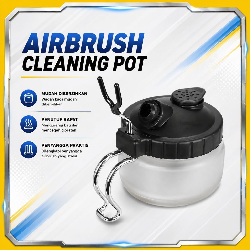 Airbrush Cleaning Pot Glass Pen Paint brush Airbrush