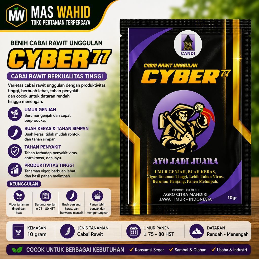 Cyber 77 benih cabai rawit original 10 grm