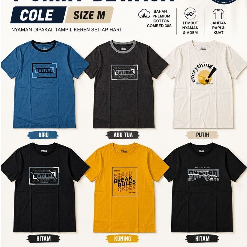 T Shirt  Pria Original Size M T Zone Cole