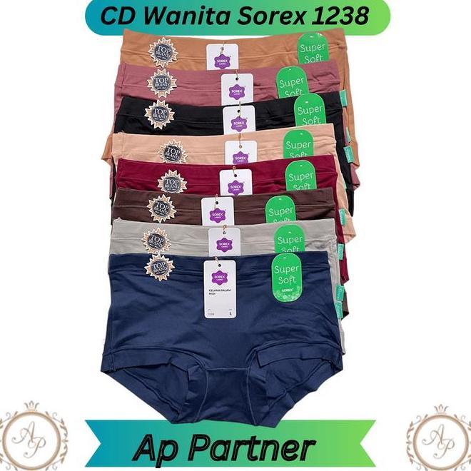 Best Seller Celana Dalam Wanita Dewasa Sorex 1238 Super Soft Karet Lebar Cd Wanita Polos Bahan Lembu