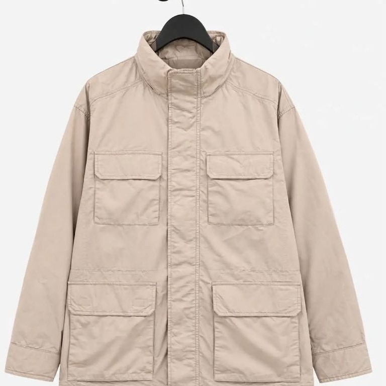 UNIQLO - Jaket Parka Jaket Mountain Parka Pria Coklat Muda Size M