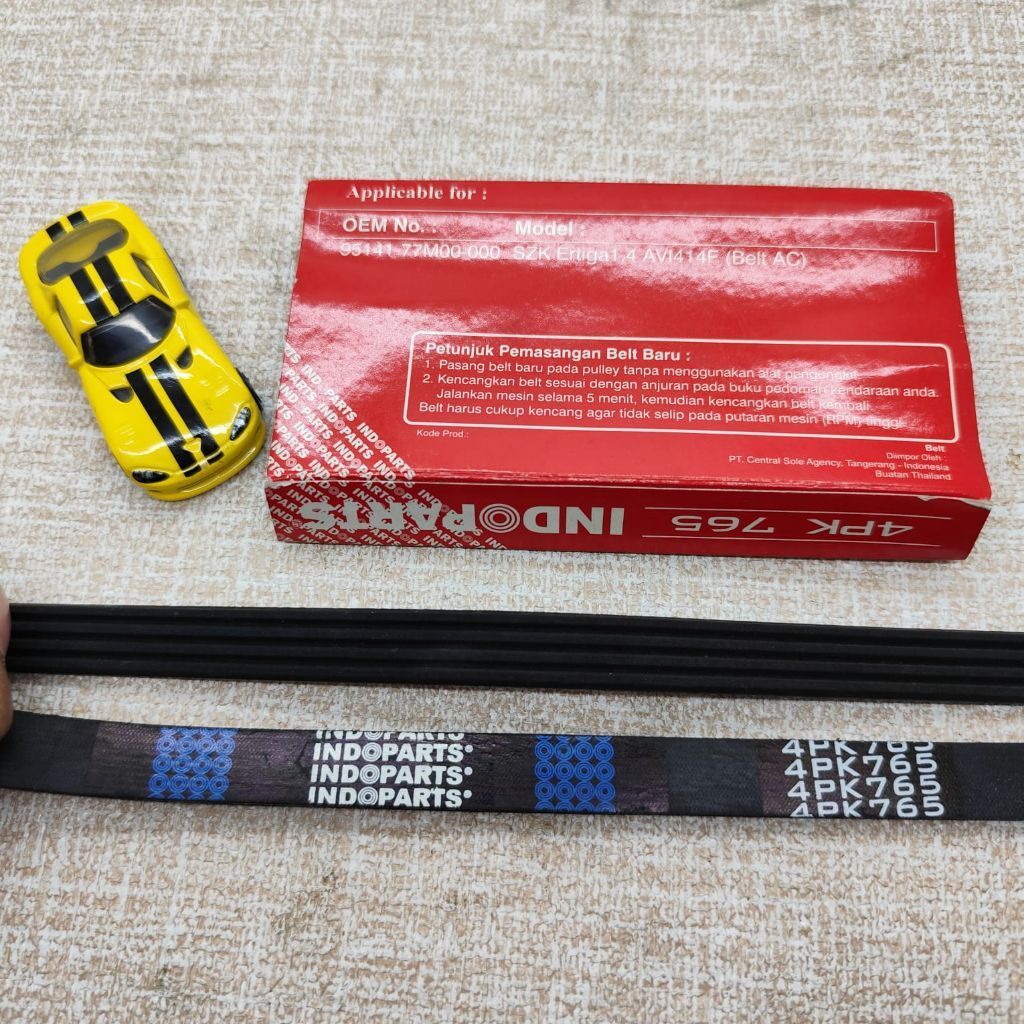 Ribt Van Belt Indoparts , Bando 4PK765 4PK 765 Ertiga 1400cc AC