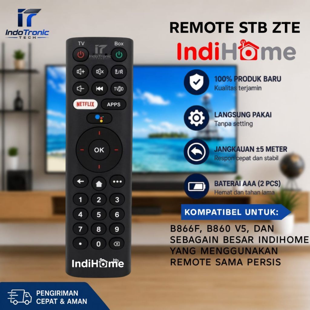 REMOT REMOTE STB ZTE B866F B860H V5 PARABOLA TV BOX INDIH0ME TERBARU NON VOICE