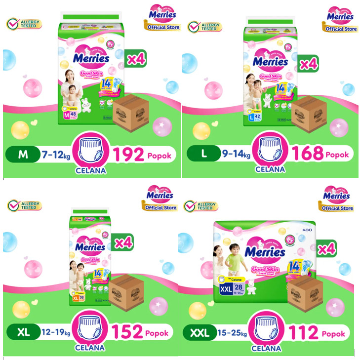 Merries Pants Good Skin M48/L42/XL38/XXL28 isi 4 (Karton)