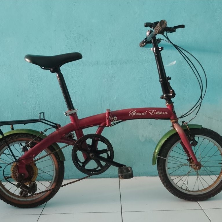 Sepeda Lipat Aleoca UK 16 Inch Speed 6 Siap Pakai