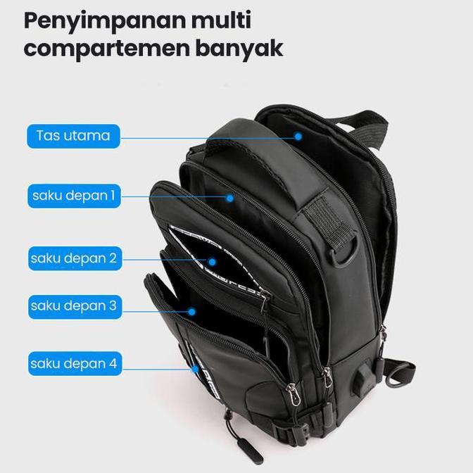 Kerenabis- Freeknht Tas Selempang Pria Sling Bag Cowok Casual Itsbag Ts713