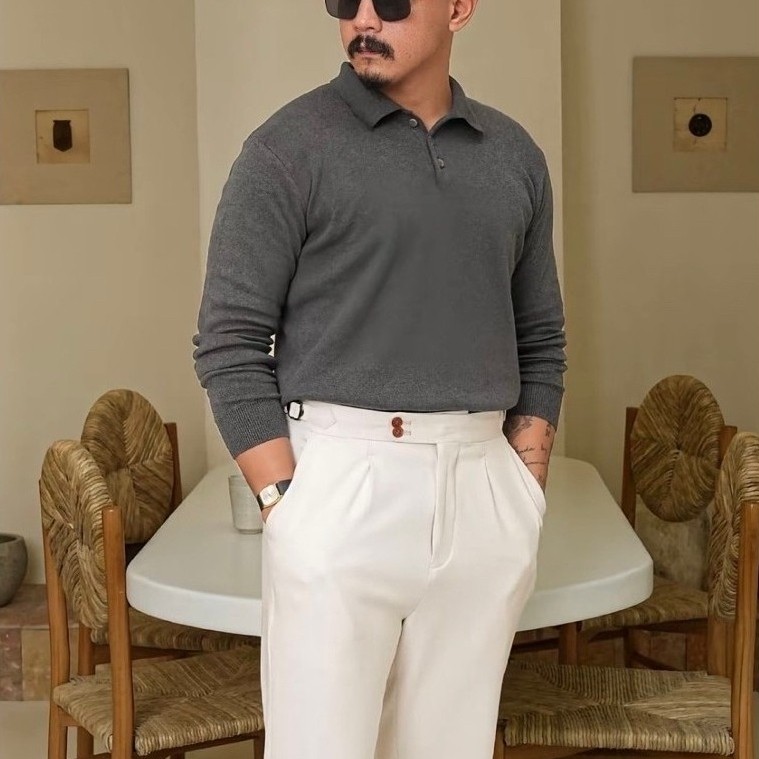 Luxe Polo Longsleeve Knitwear SIGNORE