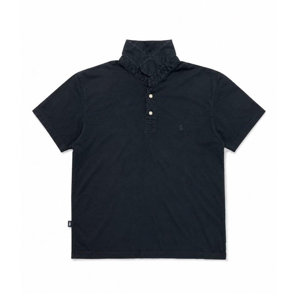 Volcom Stand Collar Polo Shirt Black – Minimalist Streetwear