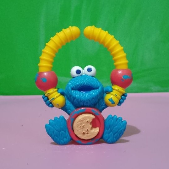 Figure SESAME STREET - COOKIE MONSTER - Mattel 2006 Murah Retro Vintage Rare Koleksi Mainan Anak Ana