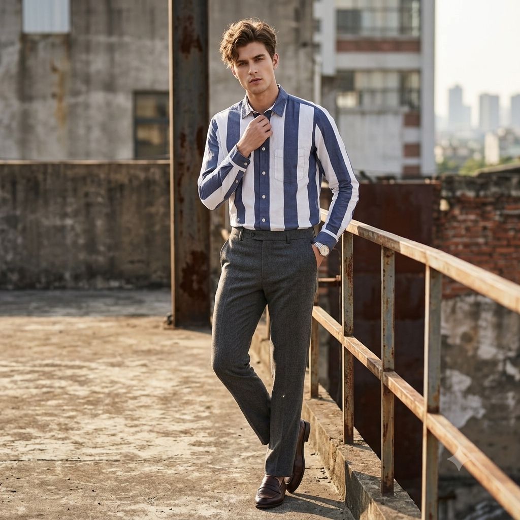 Hare Stripe Japan Brand Longsleeve Shirt Men's