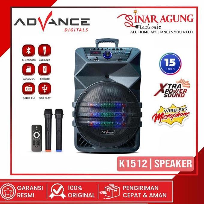 LOGPEF ADVANCE K1512 | K-1512 SPEAKER BLUETOOTH KARAOKE - GARANSI RESMI