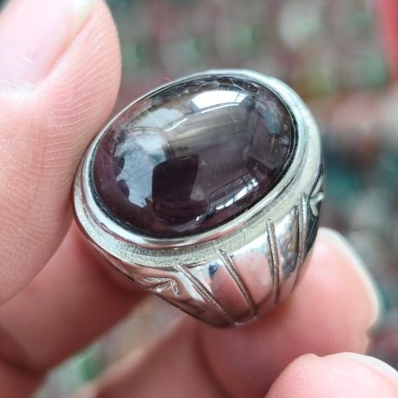 batu cincin Ruby mumbul ster ring titanium