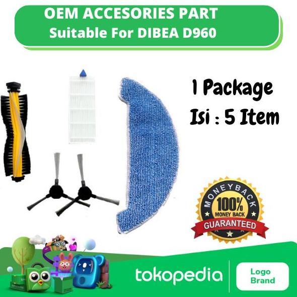 ACCESORIS OEM PART ROLLING BRUSH,SIDE BRUSH, FILTER ,MOP DIBEA D960 PROMO
