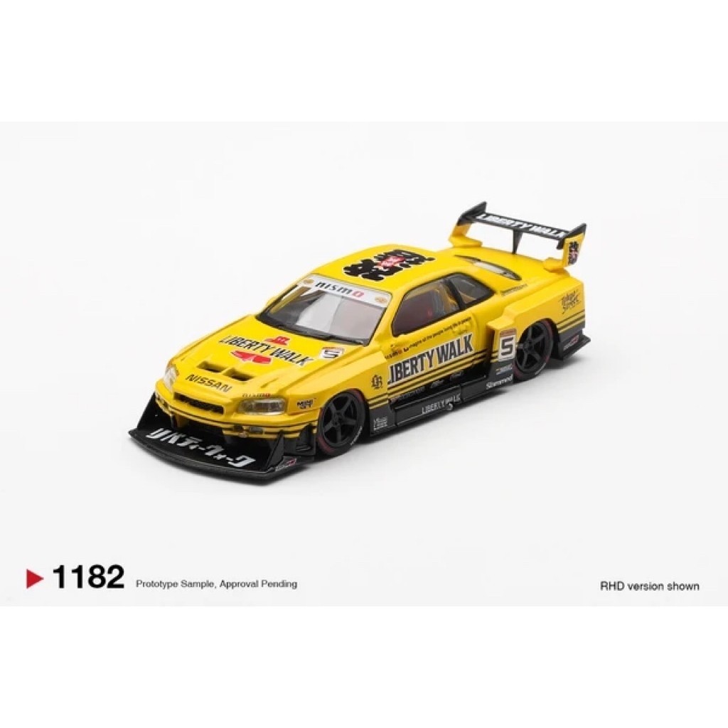 Mini GT 1182 Nissan LB-ER34 Super Silhouette Sport Yellow