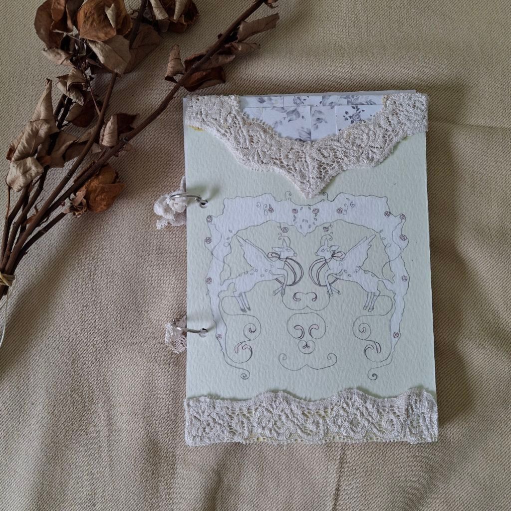 Mint Green Bambi Deer Coquette Shabby Chic Journal Notebook