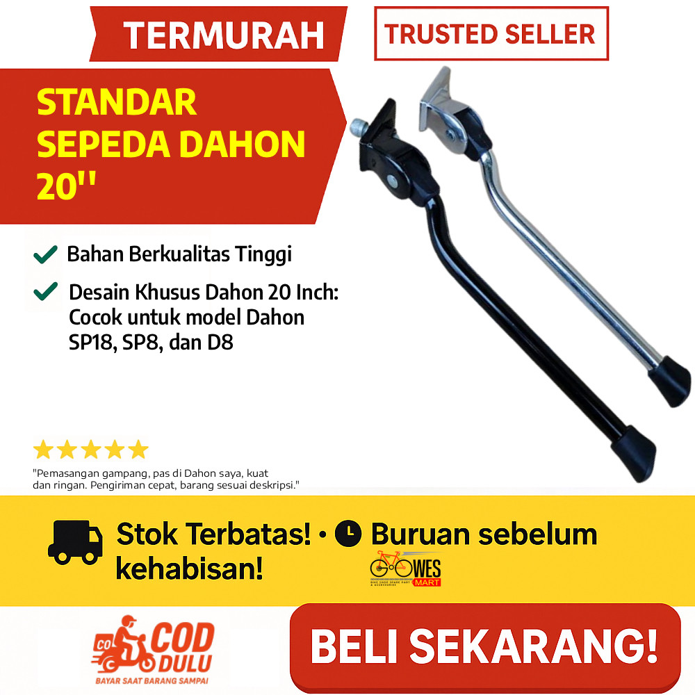 Standar Sepeda Lipat Dahon 20 Inch Dahon Folding Bike Kickstand 20 inch
