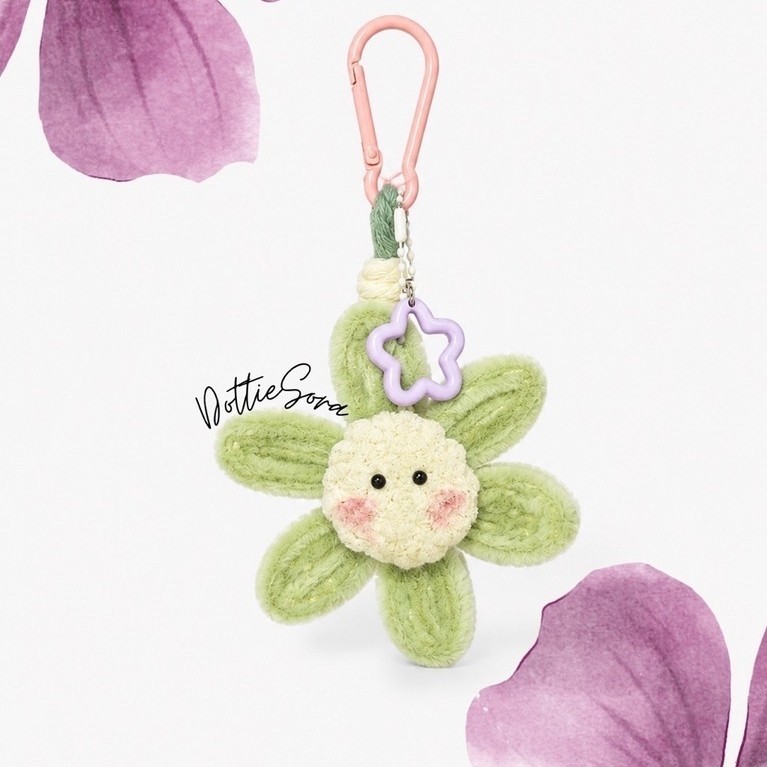 Bag Charm Daisy Character Handmade | Bunga Daisy | Gantungan Tas wanita Bolak Balik | Kado Bestie