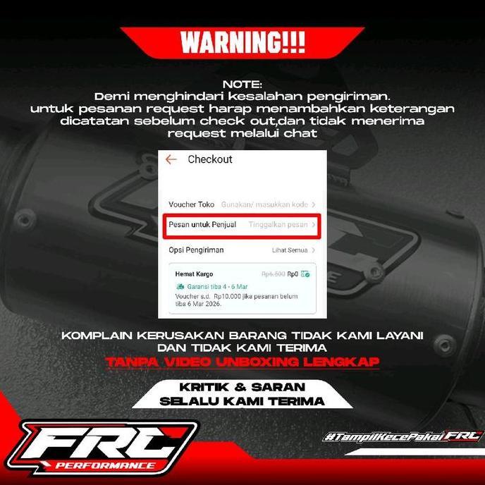 Silincer Knalpot Selenser Only / Silincer FRC Performance Type: FR22 - Original By FRC Performance