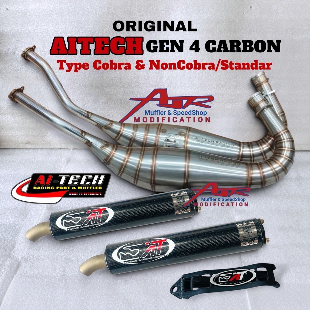 Knalpot Racing Original Aitech Carbon Kevlar Asli Cobra & NonCobra Standar Kawasaki Ninja R RR SS Vi