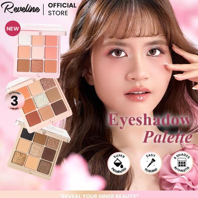 Qiuu- Reveline Eyeshadow Palette | Make Up Pallete Pink Blossom Peachy Brown Glitter Creamy